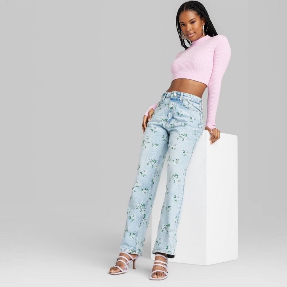 Wild Fable floral Jeans - size 8